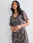 Whistle Floral Paisley Lace Midi Dress, Chocolate product photo View 04 S