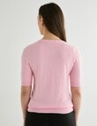 Oliver Black Short Sleeve Textured Knit, Petal product photo View 02 S