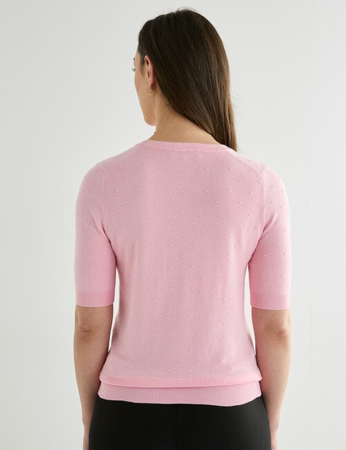 Oliver Black Short Sleeve Textured Knit, Petal product photo View 02 L