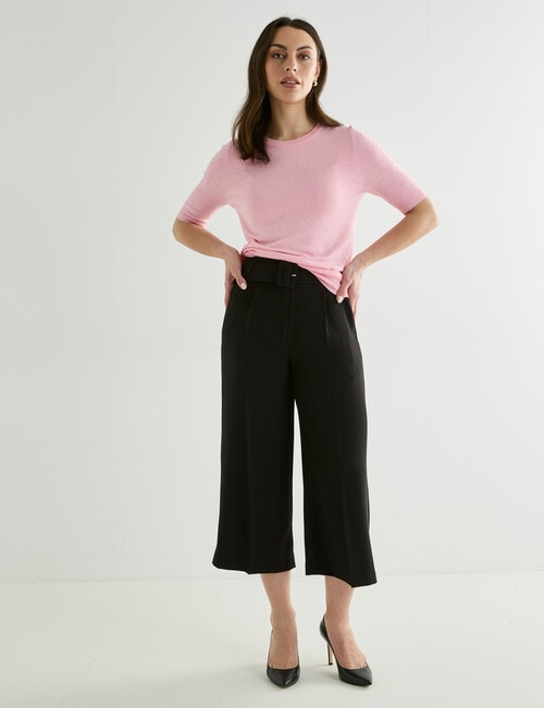 Oliver Black Short Sleeve Textured Knit, Petal product photo View 03 L