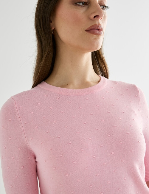 Oliver Black Short Sleeve Textured Knit, Petal product photo View 04 L