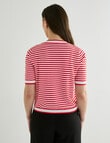 Oliver Black Contrast Trim Cardi, Stripe Poppy & White product photo View 02 S