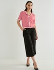 Oliver Black Contrast Trim Cardi, Stripe Poppy & White product photo View 03 S