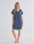 Zest Sleep Palm T-Shirt Nightie, Navy Marle, 8-22 product photo