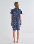 Zest Sleep Palm T-Shirt Nightie, Navy Marle, 8-22 product photo View 02 S