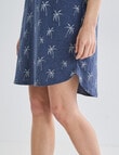 Zest Sleep Palm T-Shirt Nightie, Navy Marle, 8-22 product photo View 04 S