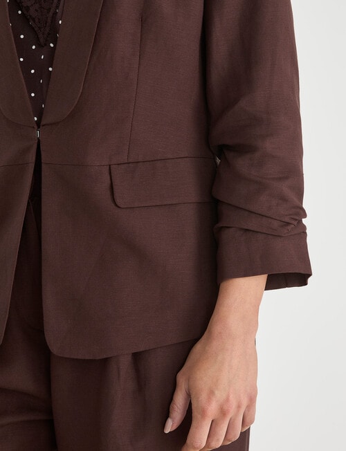 Whistle Slim Lapel Blazer, Chocolate product photo View 04 L
