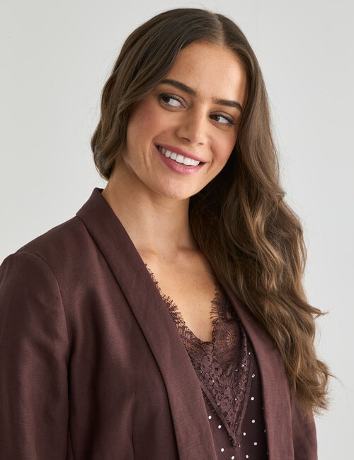 Whistle Slim Lapel Blazer, Chocolate product photo View 05 L