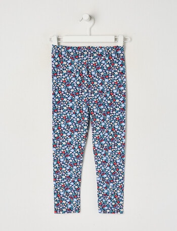 Mac & Ellie Ditsy Fruit Floral Full Length Legging, Navy product photo