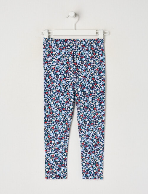 Mac & Ellie Ditsy Fruit Floral Full Length Legging, Navy product photo