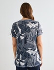 Line 7 Hielding Crush Tee, Navy Print product photo View 02 S