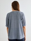 Line 7 Hitch Textured Blouse, Navy product photo View 02 S