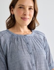 Line 7 Hitch Textured Blouse, Navy product photo View 04 S