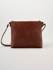 Pronta Moda Zipped Front Crossbody Bag, Tan product photo View 02 S