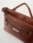 Pronta Moda Zipped Front Crossbody Bag, Tan product photo View 05 S