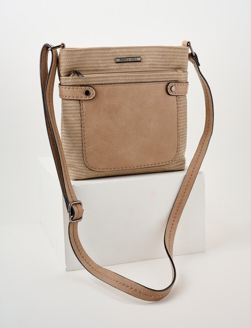 Pronta Moda Seagrass Crossbody Bag, Stone product photo