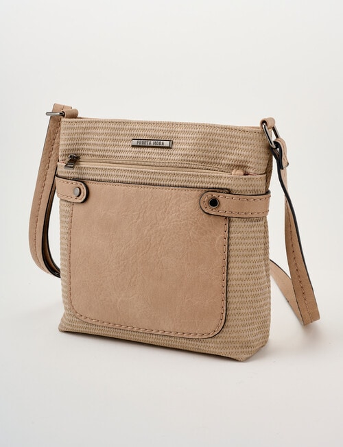 Pronta Moda Seagrass Crossbody Bag, Stone product photo View 03 L