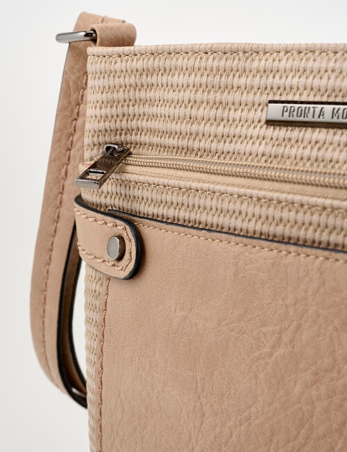 Pronta Moda Seagrass Crossbody Bag, Stone product photo View 05 L
