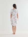 Whistle Sleep T-Shirt Nightie, Ivory Botanical product photo View 02 S