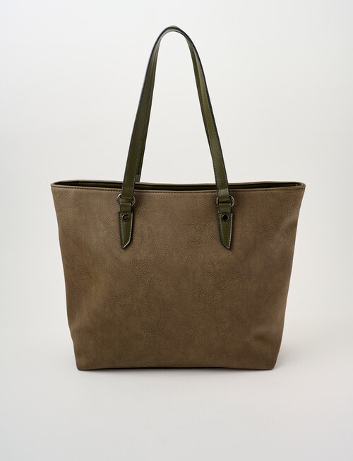 Pronta Moda Inverted Pleat Tote Bag, Olive product photo View 02 L