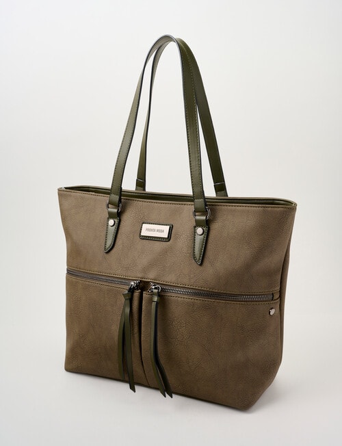 Pronta Moda Inverted Pleat Tote Bag, Olive product photo View 03 L