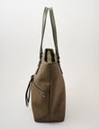 Pronta Moda Inverted Pleat Tote Bag, Olive product photo View 04 S