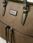 Pronta Moda Inverted Pleat Tote Bag, Olive product photo View 05 S