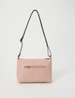Pronta Moda Embossed Floral Crossbody, Pink product photo View 02 S