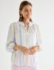 Ella J Romantic Top, Soft Stripe product photo