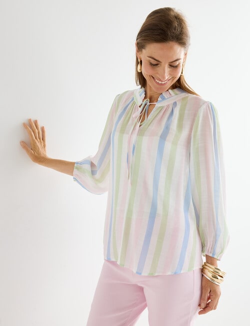 Ella J Romantic Top, Soft Stripe product photo View 05 L