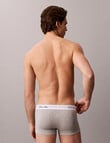 Calvin Klein Icon Script Low Rise Trunk, 3-Pack, Black, Grey Heather & Sapphire product photo View 03 S