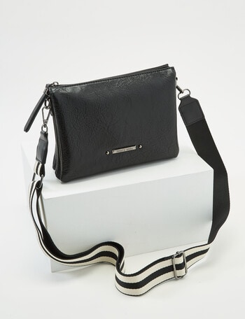 Pronta Moda Multi Comp Crossbody, Black product photo