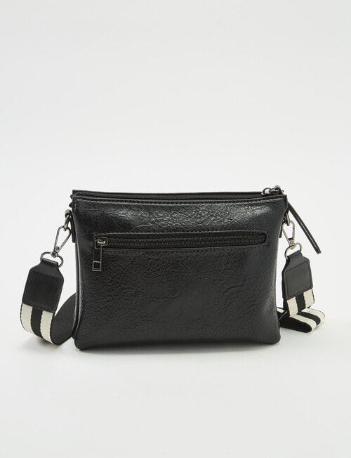 Pronta Moda Multi Comp Crossbody, Black product photo View 02 L