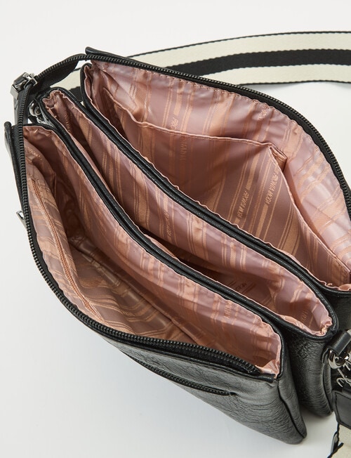 Pronta Moda Multi Comp Crossbody, Black product photo View 05 L