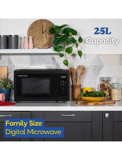 Russell Hobbs 25L Family Size Digital Microwave - Black, RHMT2513B product photo View 04 L