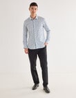 L+L Tailored Printed Cotton Mix Shirt, Blue product photo View 03 S