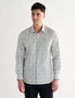 L+L Tailored Printed Cotton Mix Shirt, Sage product photo