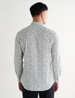 L+L Tailored Printed Cotton Mix Shirt, Sage product photo View 02 S