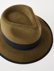 Gasoline Fedora Hat, Olive product photo View 03 S