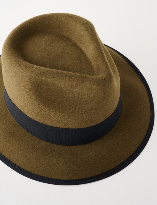 Gasoline Fedora Hat, Olive product photo View 03 L