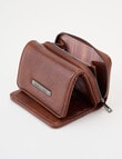 Pronta Moda Small Flap Zip Around Wallet, Tan product photo View 03 S
