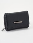 Pronta Moda Small Flap Zip Around Wallet, Black product photo