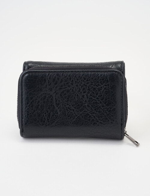 Pronta Moda Small Flap Zip Around Wallet, Black product photo View 02 L