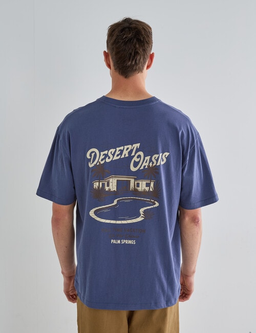 Gasoline Printed Tee, Blue product photo View 02 L