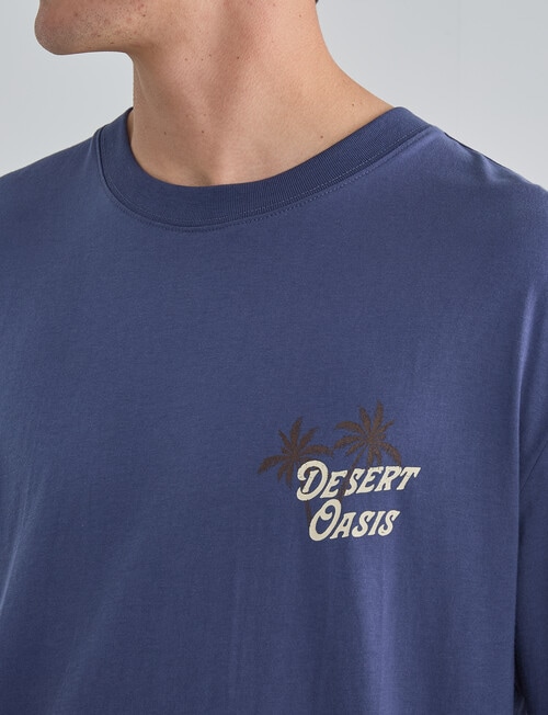 Gasoline Printed Tee, Blue product photo View 05 L