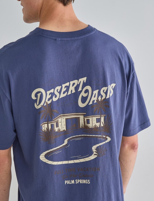 Gasoline Printed Tee, Blue product photo View 06 L