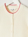Mac & Ellie Strawberry Knit Cardigan, Vanilla & Red product photo View 02 S