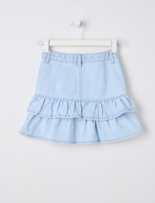 Mac & Ellie Tiered Denim Skirt, Light Blue product photo View 03 L