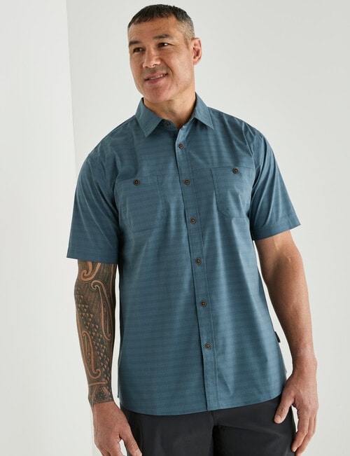 Kauri Trail Base Stretch Short Sleeve Shirt, Teal product photo