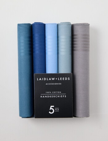 Laidlaw + Leeds 5-Pack Hankies, Blue product photo